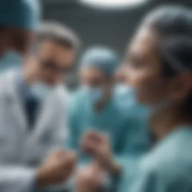 Collaboration in a Diverse Surgical Environment Multicultural surgical team discussing a case