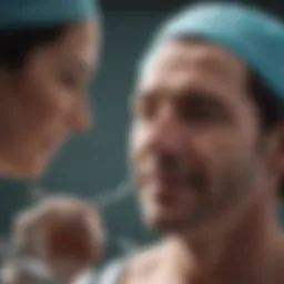 Bilingual surgeon communicating with a patient