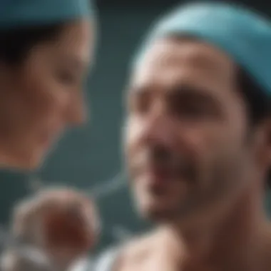 Bilingual surgeon communicating with a patient