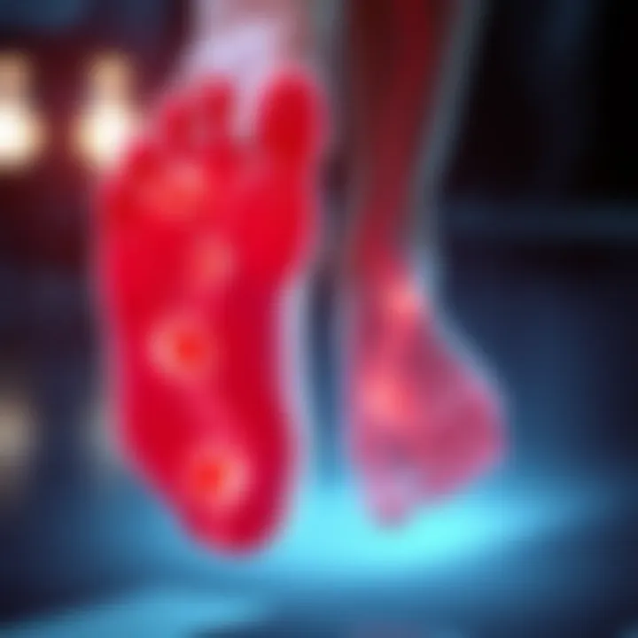 An illustration of blood flow in the feet highlighting circulation improvement