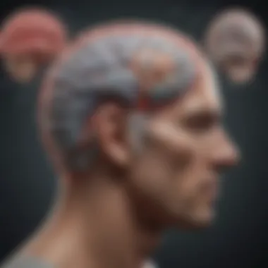 An abstract representation of the brain showing various cognitive functions, highlighting the mental aspects of chronic fatigue.