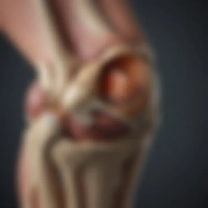 Illustration representing the anatomy of a knee joint