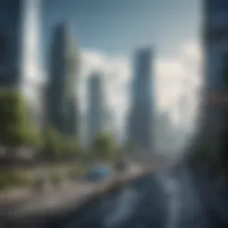 A futuristic city powered by renewable energy sources