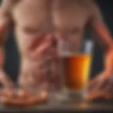 Diagram illustrating the pathophysiology of colitis and its interaction with alcohol consumption.