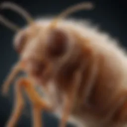 Close-up of a flea on a pet's fur for identification