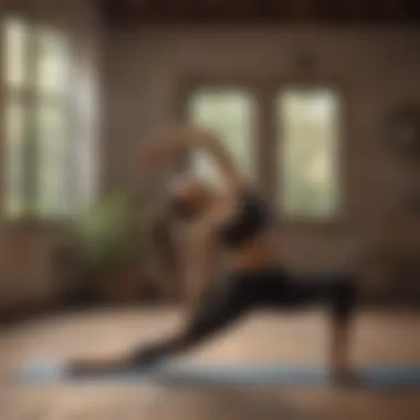 An individual practicing yoga for flexibility and pain relief