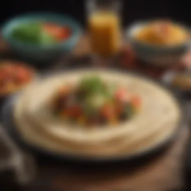 Nutritious Corn Tortilla Meal Corn tortillas served with a variety of healthy toppings