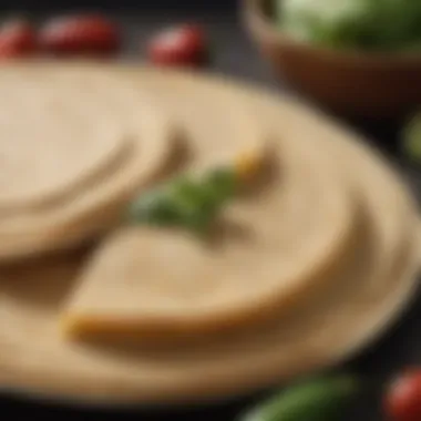 Portion Control with Corn Tortillas Close-up of corn tortillas with a measuring tape illustrating portion control