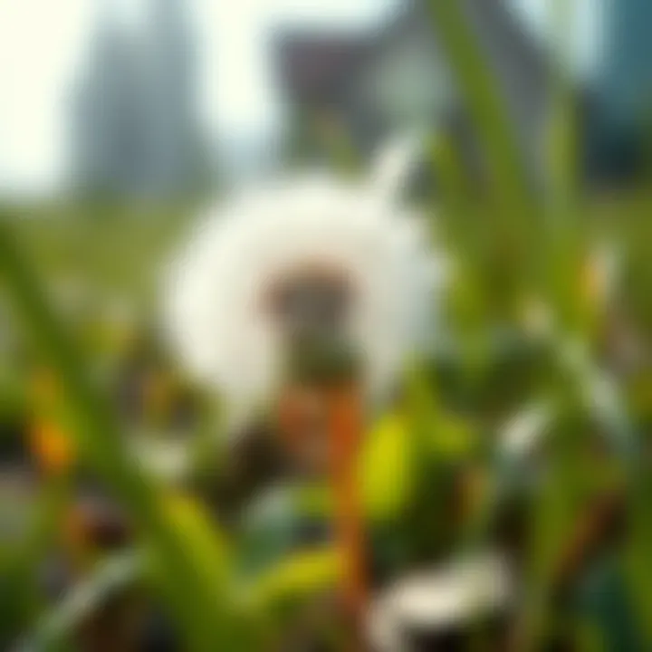 Dandelion root in a natural setting