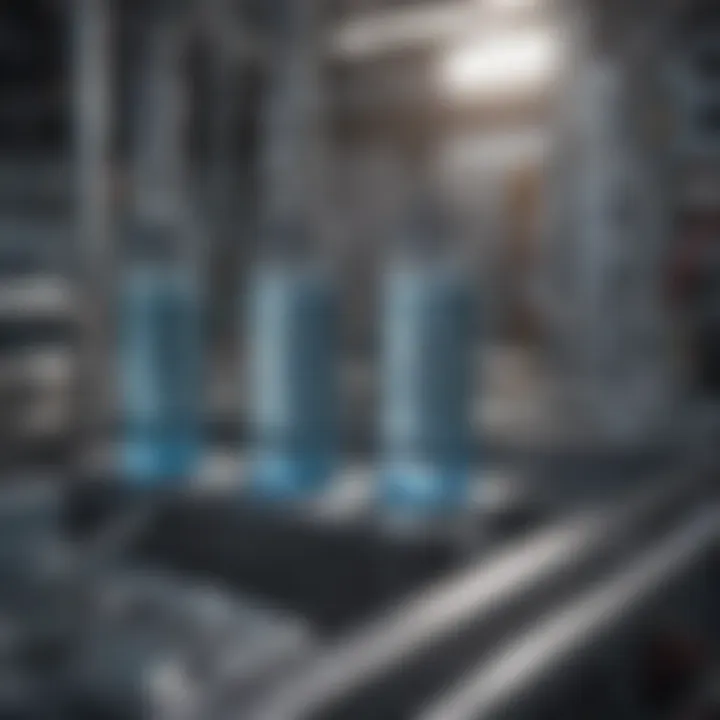 Close-up of advanced desalination equipment aboard a boat