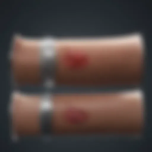 Illustration showing various blood pressure cuff sizes