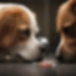 Close-up of a dog receiving medication