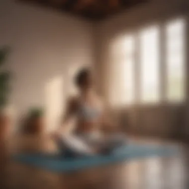 Yoga for Physical and Emotional Balance A peaceful yoga pose in a tranquil environment promoting physical well-being