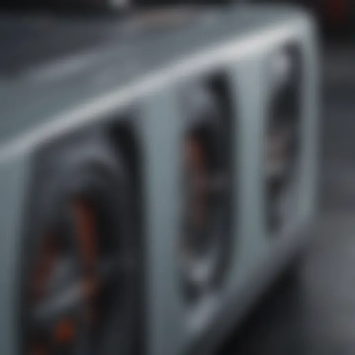 Close-up of electric vehicle battery technology