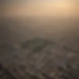 Aerial view of New Delhi showcasing air pollution.