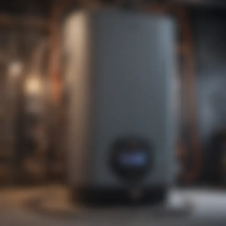 Electric boiler showcasing energy efficiency rating