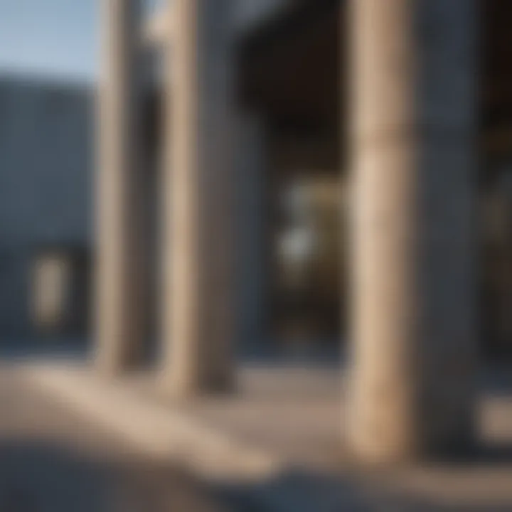 Durable stone posts used in modern architecture