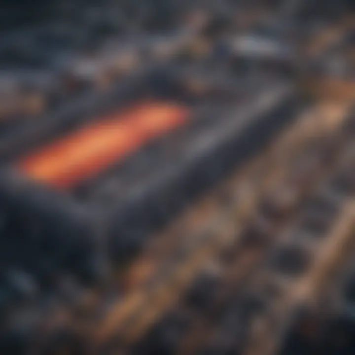 Aerial view of a vibrant fabric manufacturing facility in Brazil
