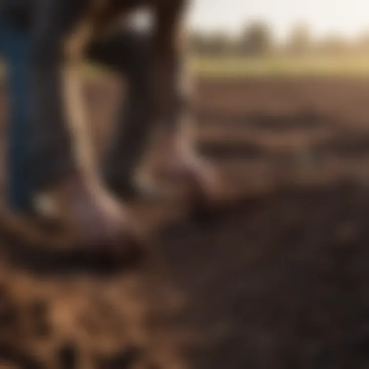 A farmer applying alternative soil enrichment techniques in the field.