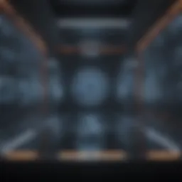 A virtual environment showcasing a cyber simulation interface.