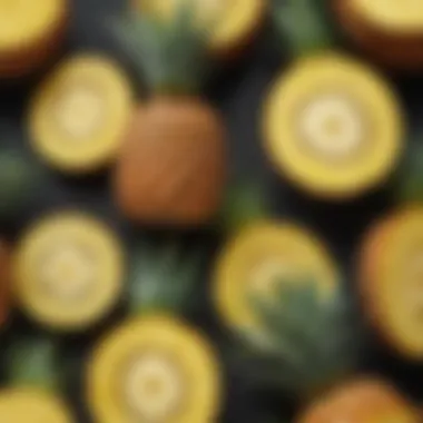 Artistic Slices of Pineapple Colorful pineapple slices arranged artistically