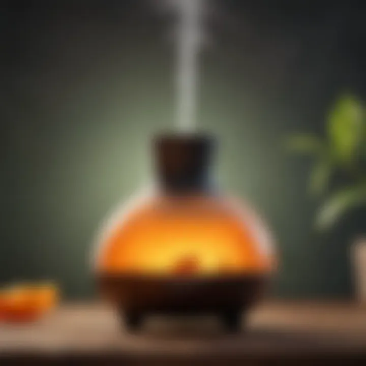 Aromatic diffuser with kumquat essential oil vapor
