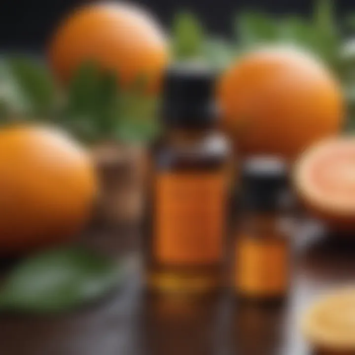 A collection of various citrus essential oils