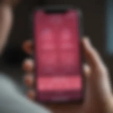 Fertility Tracking App Interface Fertility tracking app interface on a smartphone