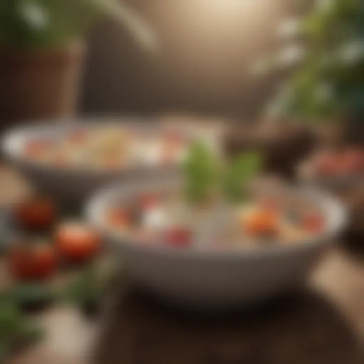 An assortment of plant-based dishes featuring soy yogurt.