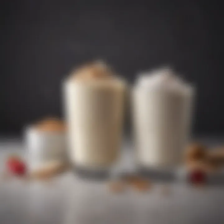 A visual comparison of soy yogurt and traditional dairy yogurt.