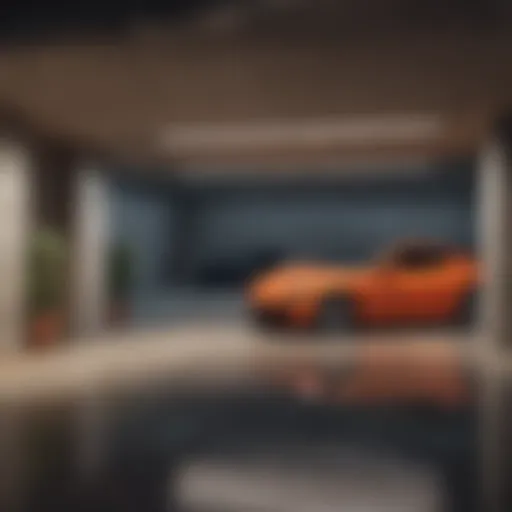 A modern subterranean garage integrated within a luxury residence