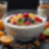 A vibrant bowl of probiotic yogurt topped with fresh fruits and nuts