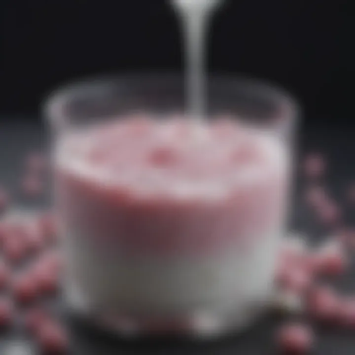 A close-up of probiotic yogurt culture under a microscope