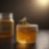 Close-up of royal jelly in a jar