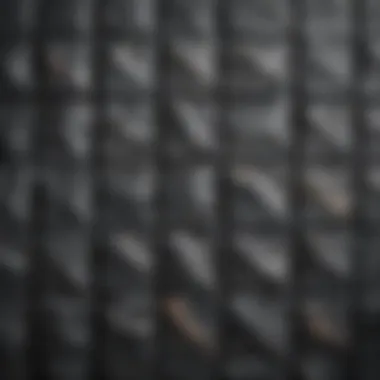 Close-up view of basalt tile texture showcasing its unique patterns and colors