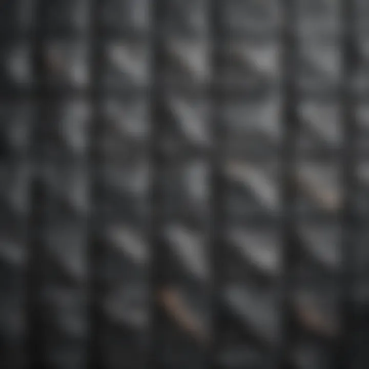 Close-up view of basalt tile texture showcasing its unique patterns and colors