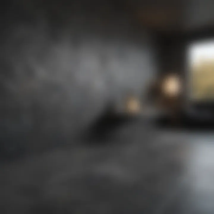 Installation of basalt tiles in a modern interior space, highlighting their design versatility