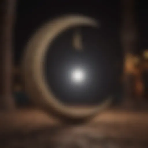 An intricate crescent moon symbolizing the beginning of Ramadan