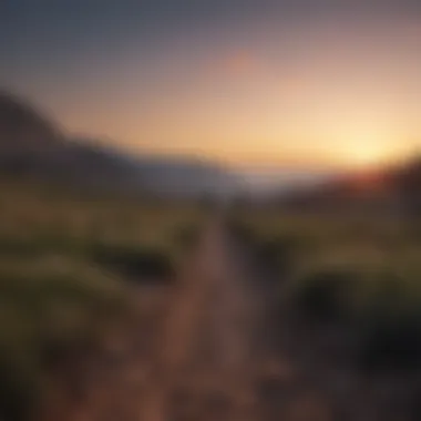 Dusk Landscape Marking the End of Fasting A serene landscape at dusk heralding the end of the daily fast