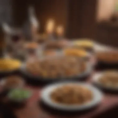 A table set for Iftar with diverse traditional foods