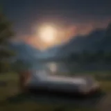 A serene landscape depicting a tranquil night with a full moon casting gentle light.