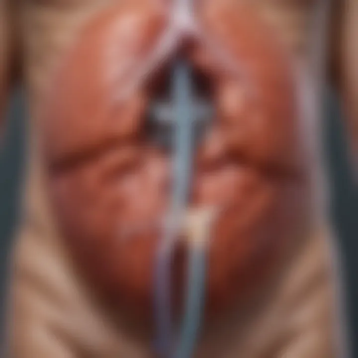 Illustration depicting treatment options for kidney pain