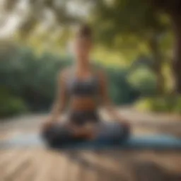 A serene outdoor setting with a person practicing yoga, showcasing the calming effects of exercise.
