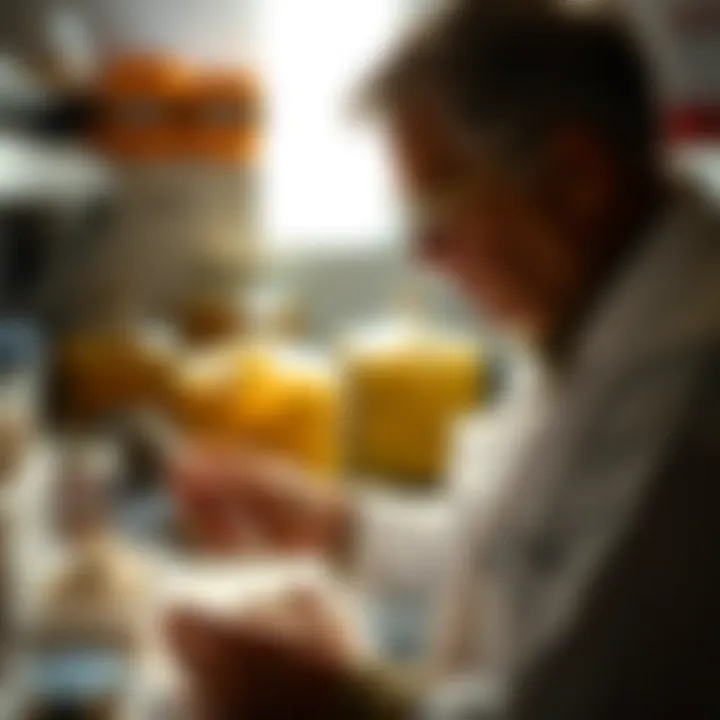 A gluten food tester assessing flour samples