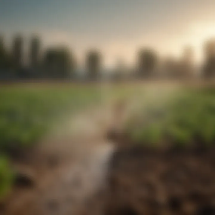 Demonstration of high volume irrigation in an agricultural field