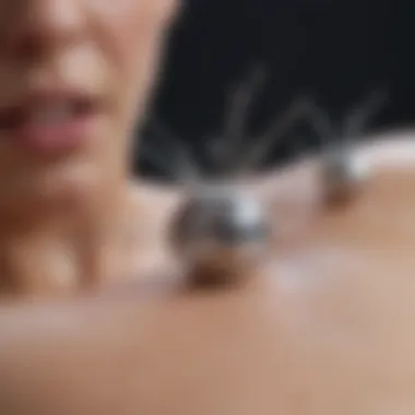 A close-up of the electrodes used in body analysis technology.