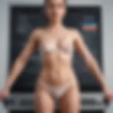 Detailed view of a body composition analysis machine showing its display.