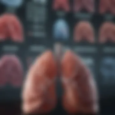 A chart showing statistical outcomes of lung cancer treatments.