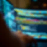 Illustration of log data being analyzed