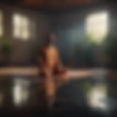 Reflective Meditation Practice Individual engaged in meditation reflecting on recovery